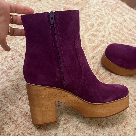 Charlotte Stone Purple Suede Ankle Platform Boots (Paz style) - Picture 4 of 7